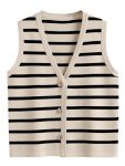 Striped Cropped Sweater Vest for Women