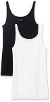 Slim-Fit Thin Strap Tank Tops - 2 Pack, Black/White