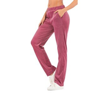 Warm Velvet Jogging Pants with Pockets for Women