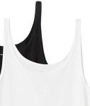 Slim-Fit Thin Strap Tank Tops - 2 Pack, Black/White