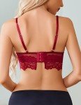 Floral Lace Push-Up Bra Tank Top in Wine Red
