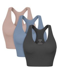 3-Pack Women's Seamless Racerback Crop Tanks