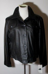 Women's Black Leather Jacket Size XL