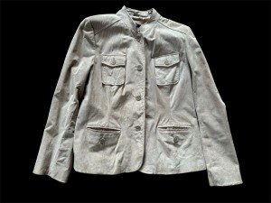 Beige Suede Leather Jacket for Women, Size XL