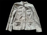 Beige Suede Leather Jacket for Women, Size XL