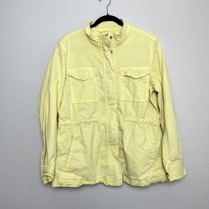 Yellow Summer Twill Button-Up Jacket for Women