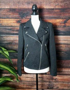 Line & Dot Women's Moto Jacket with Zipper