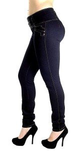 Plus Size High Waist Blue/Black Skinny Jeans