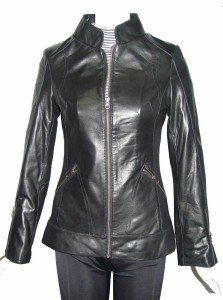 Plus Size Soft Lamb Leather Biker Jacket
