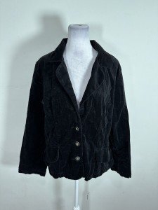 Chic Black Long Sleeve Jacket for Women, Size L