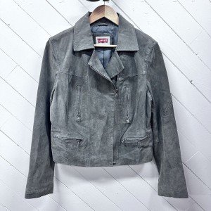 Levi's Women's Grey Suede Moto Jacket, Large