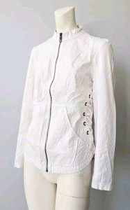 XCVI Women's White Full Zip Jacket with Pockets