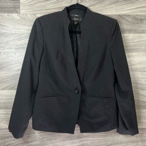 Women's Black Blazer Jacket with V Neck