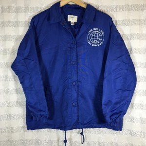 Blue Graphic Bomber Jacket by Forever 21 - Medium