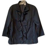 Chicos Zenergy Women's Black Ruffle Jacket