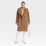 Universal Thread Brown Faux Shearling Coat for Women