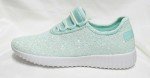 Womens Lightweight Sneaker Walking Fashion Shoes Glitter Mint All Sizes New