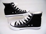 Hi-Top Sneakers Fashion Sneakers Womens Shoes Size 5.0 M, Black White, NEW