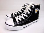 Hi-Top Sneakers Fashion Sneakers Womens Shoes Size 5.0 M, Black White, NEW