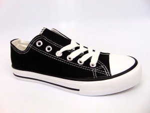 Women's Fashion Canvas Sneakers Lace Up Shoes, Size 5.0 US Black, NEW, 24391