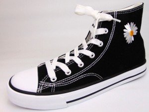 Hi-Top Fashion Sneakers Black Canvas Casual Shoes Women's Size 10.0 NEW