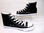 Hi-Top Fashion Sneakers Black Canvas Casual Shoes Women's Size 10.0 NEW
