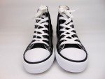 Hi-Top Fashion Sneakers Black Canvas Casual Shoes Women's Size 10.0 NEW