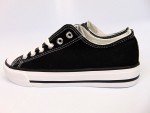 Women's Fashion Canvas Sneakers Lace Up Shoes, Size 5.0 US Black, NEW, 24391