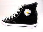 Hi-Top Fashion Sneakers Black Canvas Casual Shoes Women's Size 10.0 NEW