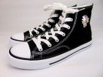Hi-Top Fashion Sneakers Black Canvas Casual Shoes Women's Size 10.0 NEW