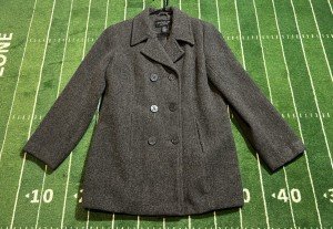 Gray Wool Pea Coat for Women - Size Medium