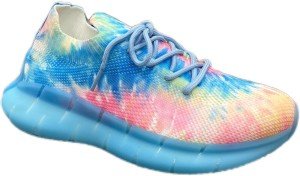 Women Lace Up Sports  Cushion  Knit Mesh Fashion Sneaker Multicolor Shoes Size