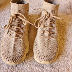 Womens Fashion Running Shoes Walking Sports Shoes Athletic Sneakers Beige.