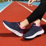 Ladies Athletic Shoes Mesh Sneakers Workout Womens Lace Up Non-Slip Sport Shoe