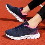 Ladies Athletic Shoes Mesh Sneakers Workout Womens Lace Up Non-Slip Sport Shoe