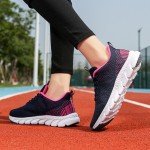 Ladies Athletic Shoes Mesh Sneakers Workout Womens Lace Up Non-Slip Sport Shoe