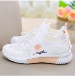  Ladies Athletic White Shoes With  Laces New 