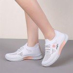 Ladies Athletic White Shoes With  Laces New 