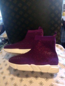 Ladies Purple Sparkly Tenny Shoes - Unbranded