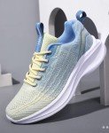 Womens Lightweight Breathable Casual Walking Shoes in Light Yellow & Blue.  NEW.