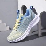 Womens Lightweight Breathable Casual Walking Shoes in Light Yellow & Blue.  NEW.