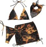 Women's 4 Piece Swimsuits Triangle Bikini