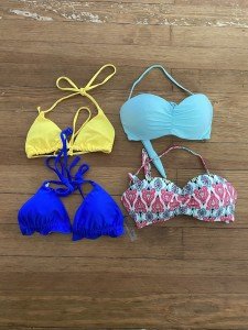 Four Womens Bikini Tops all Sizes Medium Travel Vacation Swimwear 