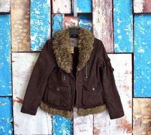 BB Dakota Women's Brown Faux Fur Zip Jacket