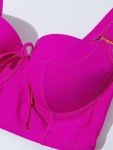 Smart & Sexy womens Plus-size Long Lined Underwire Top fashion bikini sets, Fuchia Sizzle, 38DD US