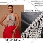 STONEFANS Rhinestone Body Chain Top For Women Men Sexy Bikini Bra Chain Body Jewelry Layered Underwear Party (fashion)