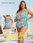 Hanna Nikole Womens Plus Size Beach Fashion Bikini Sets Womens 2024 Modest Bikini Sets Leopard Print M