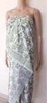 Cotton Sarong Indian Hand Block Print Handmade Scarf Sarong for Women's Summer Sexy Bikini Beach Cover Up Soft Voile Fabric Fashion Sarong Light Green