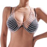 Sinkcangwu Women's Pearl Body Chain Bra - Fashion Shoulder Neck Bra Chain Beach Bikini Body Jewelry(kh-1608)