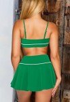Pink Queen Women's Summer Trendy 2 Piece Bathing Suits Retro Boyshort Skirt Swimsuit Empire Waist Bikini with Bottom Fashion Pool Party Swimwear Veronese Green XL